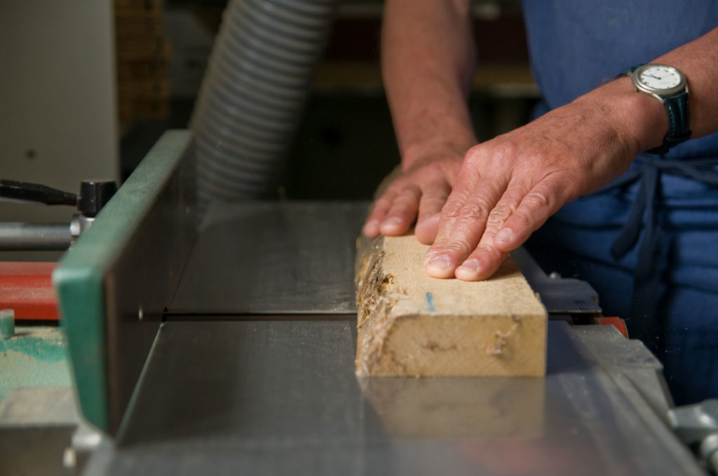 Planing a piece of wood - Bertrand Gaillard Accordions